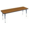 ECR4Kids 24in x 72in Rectangle Everyday T-Mold Adjustable Activity Table Oak/Navy - Standard Ball