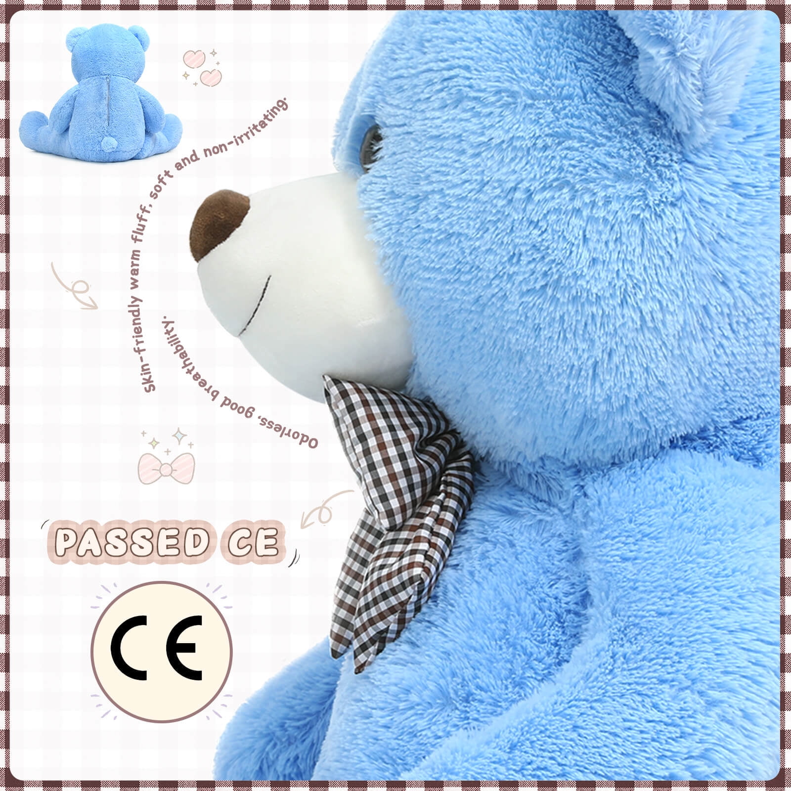 MorisMos Giant Teddy Bear 4ft Stuffed Animal Soft Big Bear Plush Toy