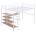 thumbnail image 6 of Full Size Loft Bed with Desk and Lateral Storage Ladder,Metal Loft Bed for Kids,White, 6 of 11