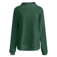 thumbnail image 4 of Bysome Women Sweatshirts Solid Color Long Sleeve Mandarin Collar Tops Autumn Thermal Women Sweatshirt Size L Green, 4 of 4