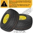 thumbnail image 7 of (2 Pack) WEIZE 15x6.00-6 Tubeless Tire and Wheel Assembly, Replacement Lawn Mower Front Tires, Compatible with John Deere Riding Mowers 100 and 300 Series, 3" Offset Hub, 3/4" or 5/8" or 1/2" Bushing, 7 of 7