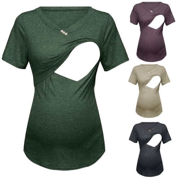 Short Sleeve Breastfeeding Nursing Maternity shirt