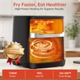thumbnail image 3 of Air Fryer 6.8QT, 10-in-1 Functions Airfryer with Visible Window, 400°F Fast Heating & Adjustable Bottom Heater for Crispier Results, Nonstick Dishwasher-Safe Basket, 1700W, Black, 3 of 5