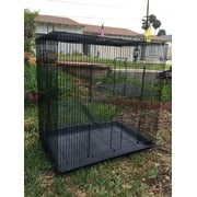 GFNXYI 3-Level 20" Chew-Proof Small Animal Cage for Chinchilla Rat Mouse Degu Rabbit Glider, Metal Wire Pet Habitat with Tray and Ramps, Black