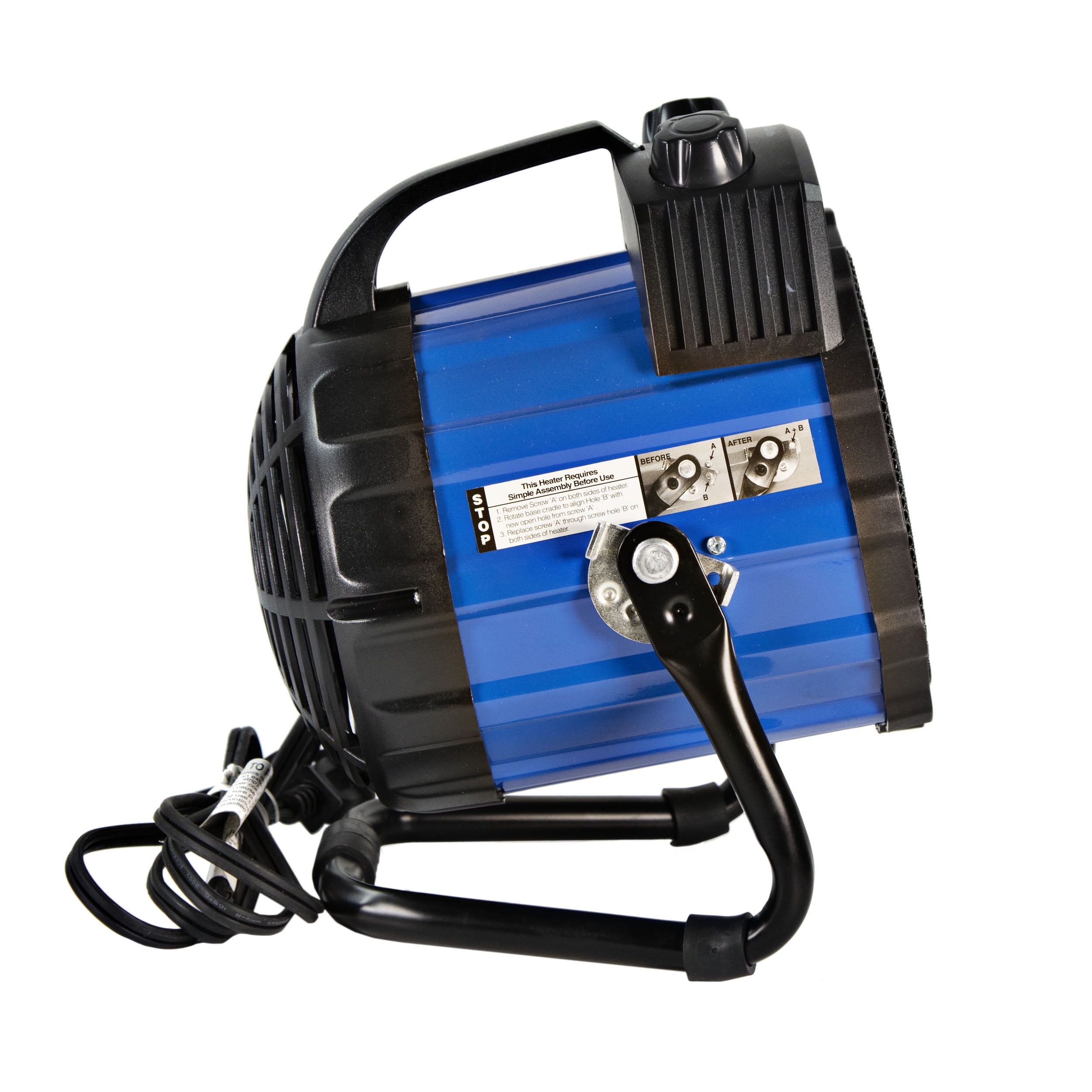 Comfort Zone PowerGear 1500-Watt Portable Ceramic Utility Heater with  Pivoting Cradle Base, Blue - Walmart.com