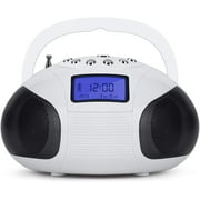 August SE20 - Mini Bluetooth MP3 Stereo - Portable Radio with Powerful Bluetooth Speakers - FM Alarm Clock Radio