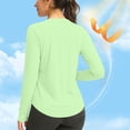 thumbnail image 6 of Dazajoo Womens Sun Protection Long Sleeve Workout Tops Running Hiking Athletic Gym Shirts Lightweight UPF50+ UV Rash Guard Tshirt Green,S, 6 of 9
