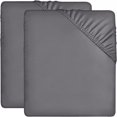thumbnail image 1 of Durable Twin XL Fitted Sheets, Shrink & Fade Resistant, All-Around Elastic For Seamless Fit, Machine Washable, Light Gray, 2PCS, 1 of 5