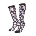 thumbnail image 2 of Fotbe Leaves Flower print Women's Men's Novelty Crew Socks Cotton Socks Knee High Socks for Walking,Running,Nurses,Pregnancy, 2 of 9