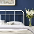 thumbnail image 6 of Headboard, Queen Size, Metal, White, Modern Contemporary Urban Design, Bedroom Master Guest Suite, 6 of 6