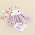 thumbnail image 4 of Robe de Pâques pour Bébé Fille, Nourrisson et Tout-Petit, Imprimé Floral Bunny Tutu, Robes de Fête, Violet, 2-3 Ans, 4 of 9