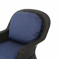 thumbnail image 3 of Gabrael Outdoor Wicker 2 Seater Swivel Chat Set with Cushions - Dark Brown and Navy Blue, 3 of 11