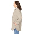 thumbnail image 3 of Woman Within Plus Size Berber Shirt Jacket Long Oversized Fuzzy Fleece Shacket, 3 of 5