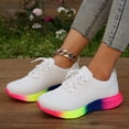 thumbnail image 7 of NOKIO Fashion Sneakers for Women Breathable Knit Sneakers with Rainbow Sole, Lightweight Walking Shoes Casual Running Shoes Streetwear Footwear Outdoor 𝖫a𝖼e Up Sports Shoes, 7 of 7