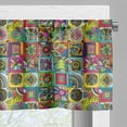 thumbnail image 3 of Ambesonne Abstract Valance Pack of 2, Grid Geometric Squares, 54"X12", Multicolor, 3 of 5