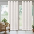 thumbnail image 4 of Farmhouse Beige White Striped Outdoor Curtains for Patio Waterproof, Windproof Privacy Curtains with Weighted Bottom, Modern Stripes Outside Drapes for Picnic Garage Backyard Cabana 54"x95" 2 Panel, 4 of 8