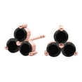 thumbnail image 2 of Black Diamond Earring For Women 0.25 To 1.5 Carat Brilliant Round 3 Stone Natural Black Diamond Stud In 14K Solid Rose White Yellow Gold, 2 of 4