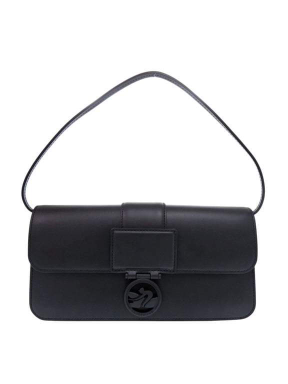 Pre-Owned Longchamp Box Trot One Shoulder Bag, Leather, Black Handbag, 0536Longchamp
