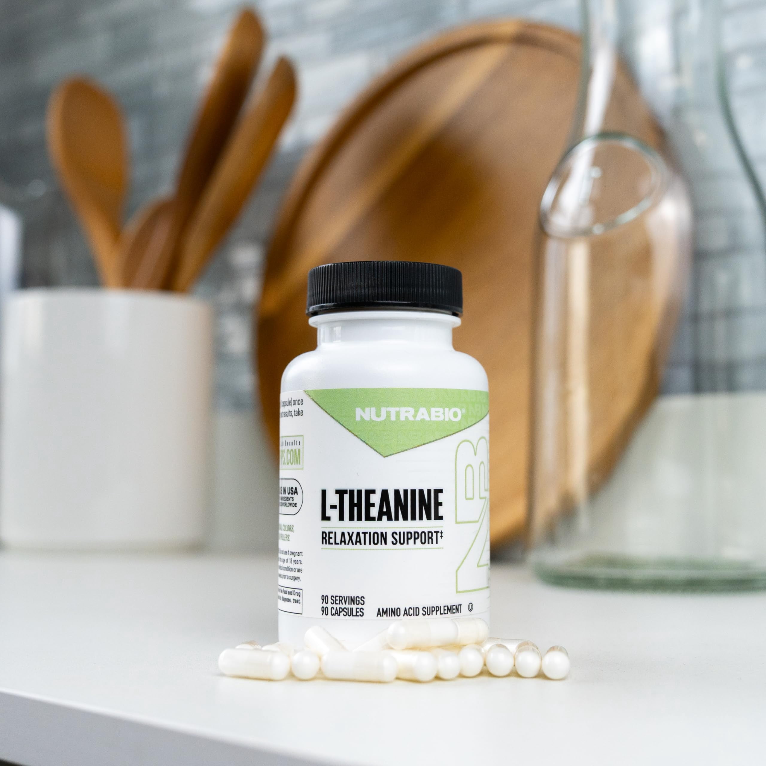 NutraBio L-Theanine Supplement, 200mg - May Help Promote and Support Relaxation, 90 Capsules