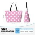 thumbnail image 3 of Hirioo Pink And White Polka Dot for Large Capacity Beach Travel Bag for Women Men Foldable Beach Bags, Ideal for Travel, Beach, Pool, Picnic, and Family Outings, 3 of 7
