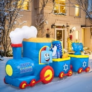 Hanukkah Train and Menorah Inflatables 10FT - Blow Up Inflatable Yard Decoration with LED Lights for Home Garden Lawn Yard Outdoor Decor