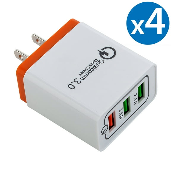 3-Port Quick Charge USB Wall Charger, FREEDOMTECH QC 3.0 USB Wall Charger Fast Qualcomm for iPhone X 8 Plus Samsung Galaxy Note 8, S8, S8 Plus, S7 S6 Edge , Note 5/4/3, LG G5, G6 V20 Nexus 6, HTC 10