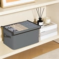 thumbnail image 4 of Caja de almacenamiento para ropa con tapa Organizador plegable de tela Contenedor de ropa blanca Beige gris 44x25x21cm para armario Armario Estantería Mantas Juguetes, 4 of 6