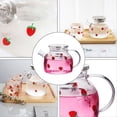 thumbnail image 3 of 1Pc 1000ML Strawberry Patterns Glass Teapot Heat Resistant Glass Teapot, 3 of 5