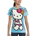 thumbnail image 5 of Hello Kitty T Shirts For Girls Boys, 3d Print Cartoon Graphics T Shirt, Youth Crewneck T-Shirt, Unisex Short Sleeve Top Tees Age 4-16 Years, 5 of 7
