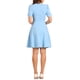 thumbnail image 3 of Vestido de Negocios INSPIRE CHIC para Mujer, con escote corazón, plisado, de manga corta, estilo A-Line, vestido ajustado M azul claro, 3 of 6