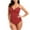 00 # Watermelon Red, variant on REORIAFEE Women Floral Bathing Suit Tankini Swimwear Beach Vacation Beachwear Padded Without Underwire Bikini Deep V One Piece Swimsuit Black L