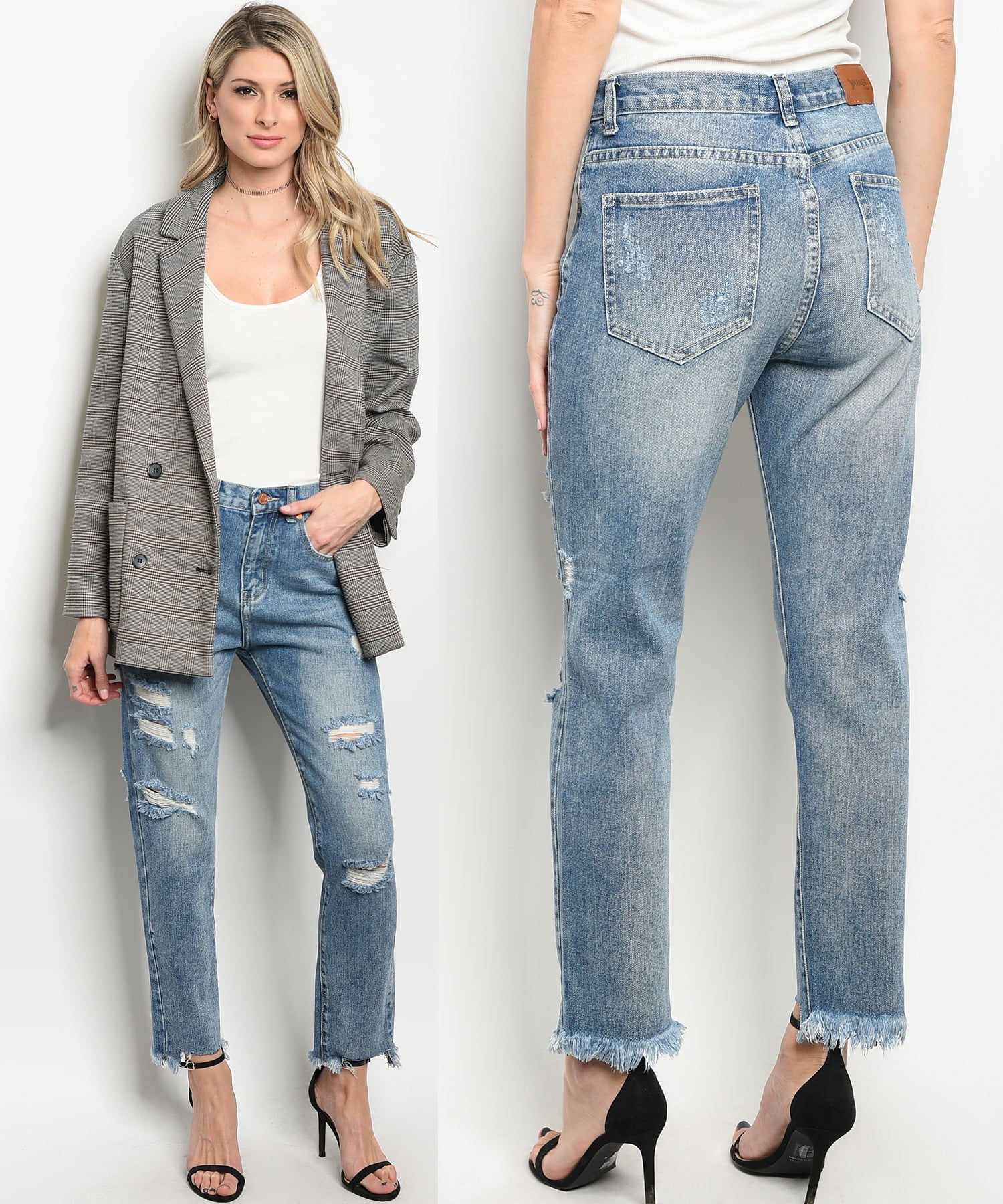 womens frayed jeans