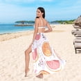 thumbnail image 6 of FORMRS Womens Long Sarong Beach Wrap Semi-Sheer Bikini Skirt Bathing Swimsuit Cover Up, Citrus Slice, 6 of 7