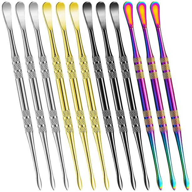 12 paquetes de herramientas para tallar cera, herramienta para esculpir de acero inoxidable, herramienta para tallar cucharas de 4,75 pulgadas (plata + lluvia)