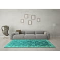 thumbnail image 3 of Ahgly Company Indoor Rectangle Oriental Turquoise Blue Traditional Area Rugs, 2' x 4', 3 of 4