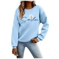 thumbnail image 2 of Wancir Sweatshirts Smile Crewneck Sweatshirt Smile Fashion Casual Letter Print Long Sleeve Shirt Pullover Tops, 2 of 4