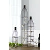 Set of 3 Espresso Brown Wire Bottle Frame Decorative Tea Light Holders 39"