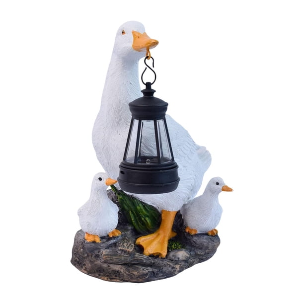 Estatuas de pato de jardín con figuras de animales solares, regalos, adornos modernos decorativos 15x9x205cm