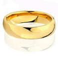 thumbnail image 4 of Tungsten Wedding Band Ring 6mm Men's Engagement Gold Dome Edges Polished Comfort Fit, 4 of 4