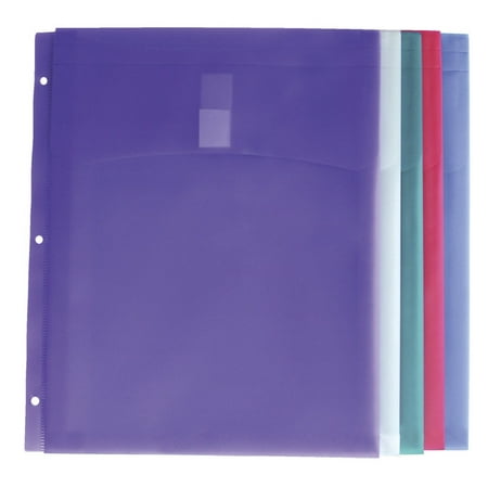 School Smart Folder Tabs for 3-Ring Binders, Assorted Colors, Pack of