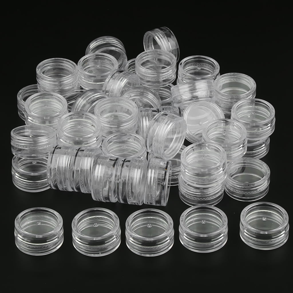 50Pcs Cream Jar Empty Jar Cosmetic Container with Screw for Lip , , Peelings - Clear