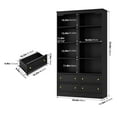 thumbnail image 6 of Homfa Double Row 6 Tier Bookcases, 71 in Tall Bookcase Bookshelf with 4 Drawers and 8 Display Cubicles, for Home Office Living Room, Black, 6 of 7