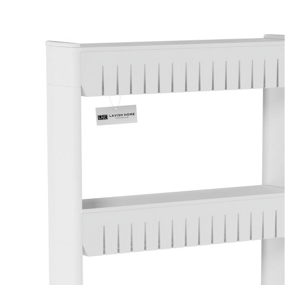Everyday Home 4-Tier Plastic Bathroom Storage Organizer Cart with Wheels