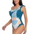 thumbnail image 3 of Picia Nurse Doctor Gnomes Pattern Women's One Piece Swimsuits,One Shoulder Swimwear Asymmetric ,Ruffle Monokinis Bathing Suits,High Waisted Flattering Bathing Suits-Large, 3 of 8