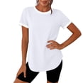 thumbnail image 2 of fatyb Workout Tops for Women Short Sleeve Color Block Running Shirts Womens Lightweight Athletic Tee, 2 of 7