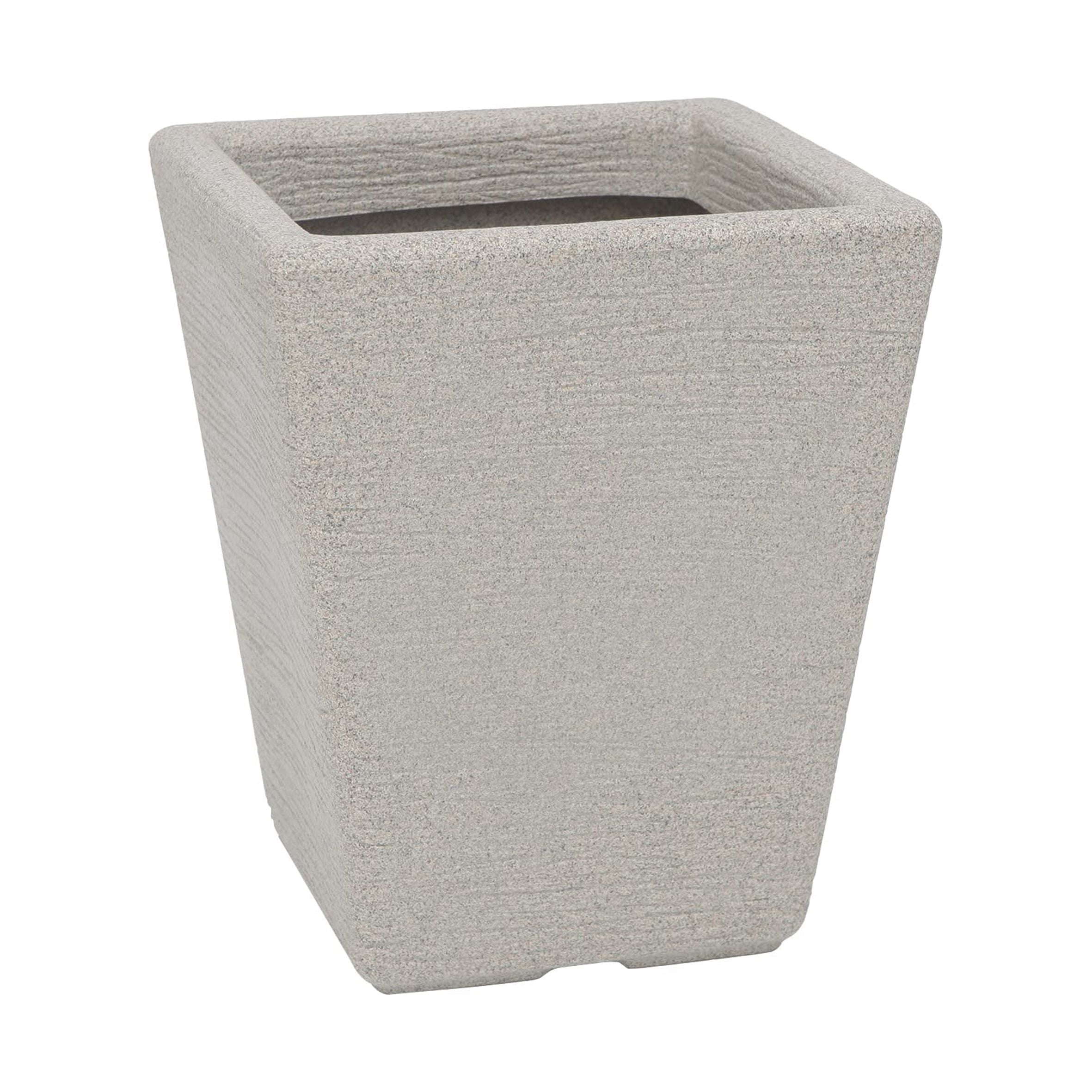 Ecobo 13.8 inches Eco-Friendly Rectangular Pot Planter, Elemento Indoor/Outdoor use, Durable, Versatile & Lightweight, Designed by Brazilian Artisans, Contemporary All-Weather Design – Gray