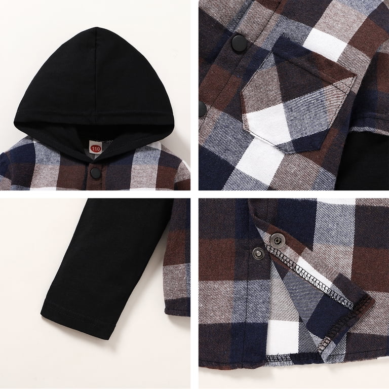 Younger Tree Toddler Boy Plaid Hoodie Shirt & Pants Set photo 6
