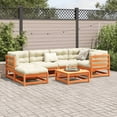 thumbnail image 3 of vidaXL 7 Piece Patio Sofa Set with Cushions Wax Brown Solid Wood Pine, 3 of 12
