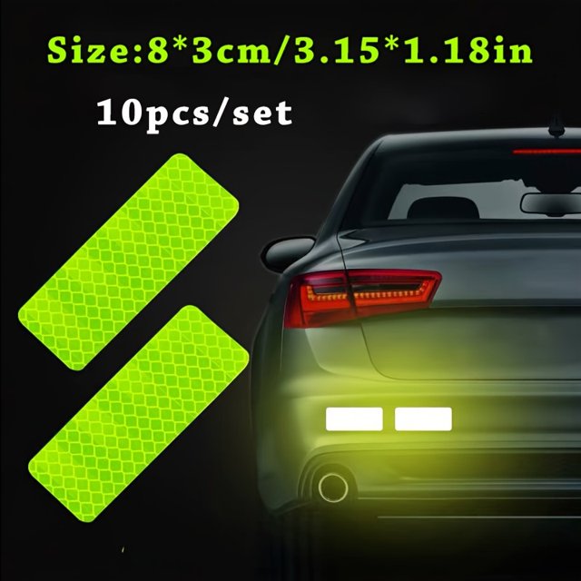 PEACNNG 10pcs 10 Pcs Car Bumper Reflective Stickers Car Accessories for Safety and Visibility