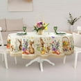 thumbnail image 6 of Oval Easter Tablecloth 60x102Inch, Spring Floral and Bunny Easter Egg Watercolor Tablecloth, Waterproof Wrinkle Resistant Tablecloth, Holiday Kitchen Dining Spring Easter Decor, 6 of 6